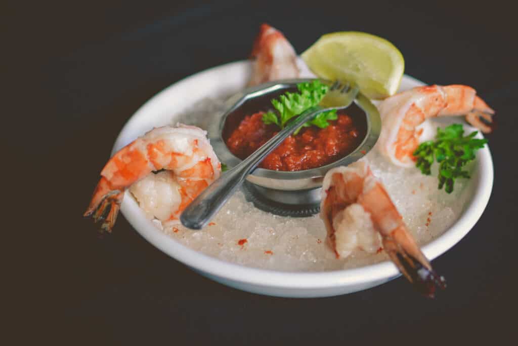 shrimp cocktail at Johnny Manhattans Restaurant